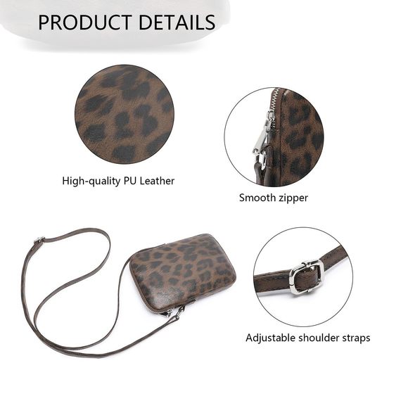 Pu Leather Small Crossbody Purse Zier Cell Phone Bag Mini Shoulder Purse :O - Picture 5 of 9